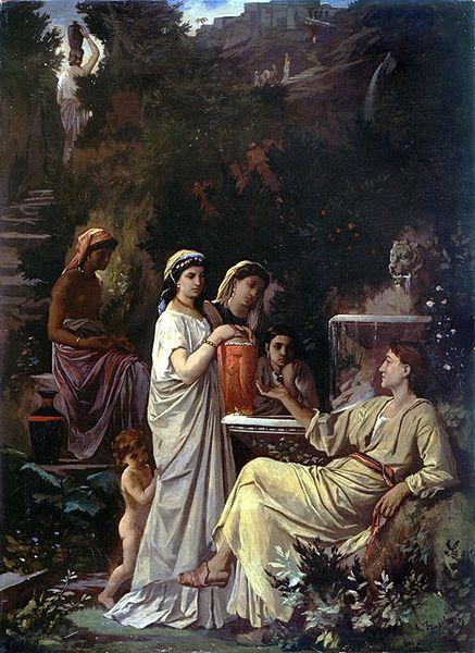 Anselm Feuerbach The Fairy tale teller Norge oil painting art